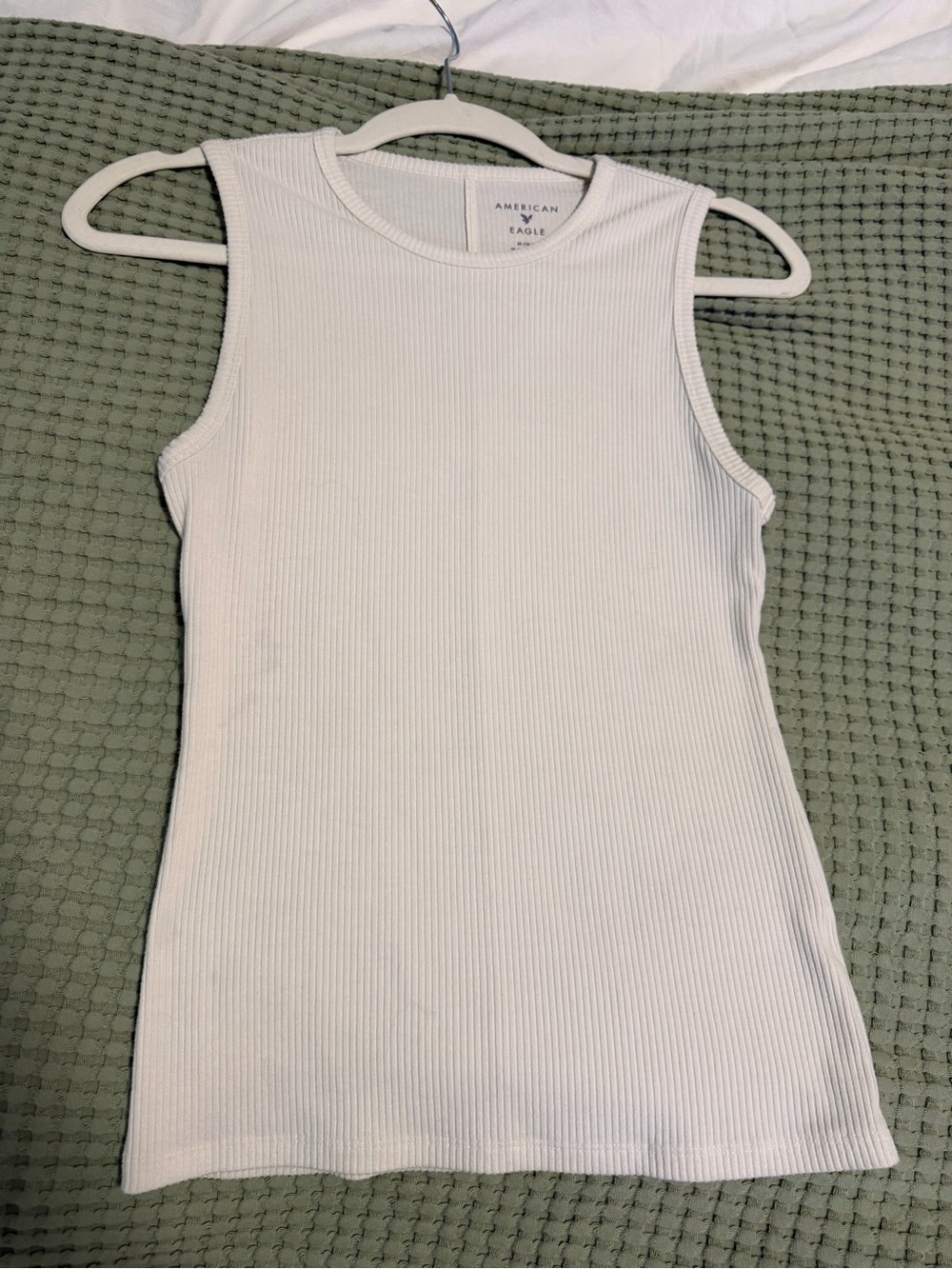 American Eagle Outfitters White Ribbed Slim Tank